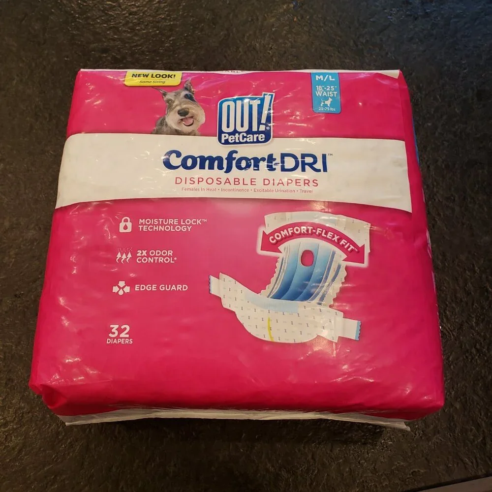 Dono Disposable Dog Diapers Female, Super Absorbent Doggie Diaper, Size: M/L